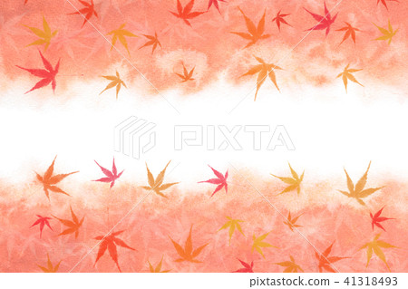 Maple autumn leaves autumn water color background 41318493