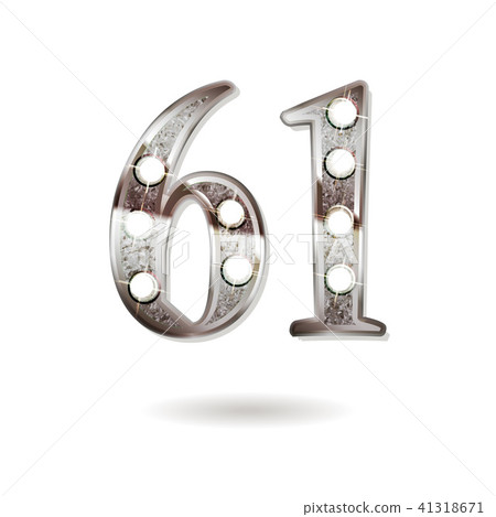 61 years anniversary celebration design 41318671