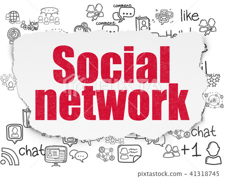 Social media concept: Social Network on Torn Paper background Social media concept: Social Network on Torn Paper background 41318745
