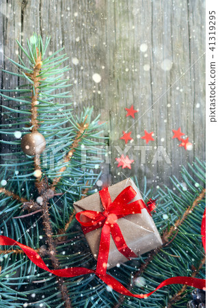 Happy new year and Merry Christmas. Gift close up Happy new year and Merry Christmas. Gift close up 41319295