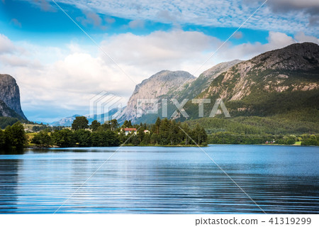 Norwegian fjord and mountains Lysefjord, Norway. Norwegian fjord and mountains Lysefjord, Norway. 41319299