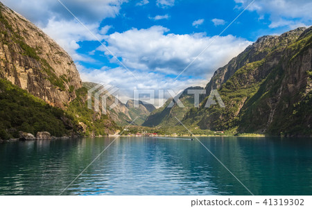 Norwegian fjord and mountains Lysefjord, Norway. Norwegian fjord and mountains Lysefjord, Norway. 41319302