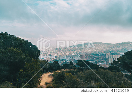 Views from collserola of the city of Barcelona Views from collserola of the city of Barcelona 41321029
