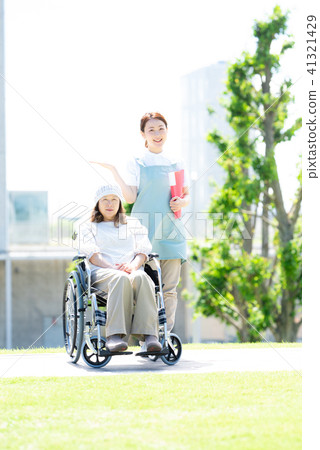 Care wheel chair woman 41321429