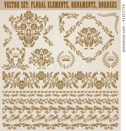 Set of vector damask ornaments. 41321754