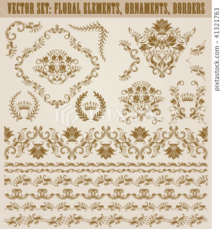 Set of vector damask ornaments. Set of vector damask ornaments. 41321763