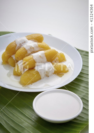 Delicious banana in syrup for Thai sweet Delicious banana in syrup for Thai sweet 41324364