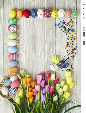 Easter festival with colorful easter eggs 41324601