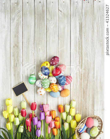 Easter festival with colorful easter eggs 41324627