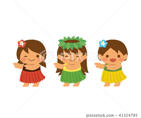 Illustration of kids dancing hula dance 41324795