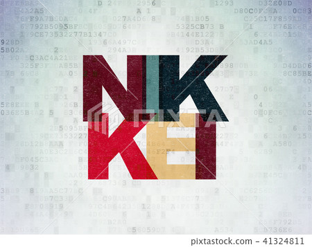 Stock market indexes concept: Nikkei on Digital Data Paper background Stock market indexes concept: Nikkei on Digital Data Paper background 41324811