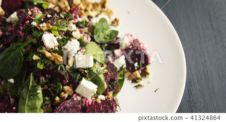 Baby spinach salad. Organic food. Simple dish. 41324864