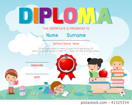 Certificates kindergarten and elementary, diploma 41325554