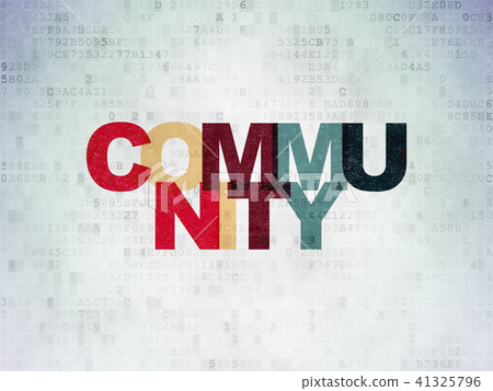 Social media concept: Community on Digital Data...-插圖素材 [41325796 ...