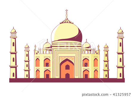 Famous Indian Building of Taj Mahal Illustration 41325957