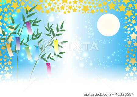 日式背景材料壁紙 七夕裝飾 節日 傳統 地帶 竹葉 初夏事件 星塵 銀河系 星塵 閃光 七月 插圖素材 圖庫