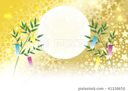 Japanese style background material Wallpaper, Tanabata decoration, festival, tradition, strip, bamboo leaf, early summer event, stardust, Milky Way, Stardust, Glitter, July 41326658
