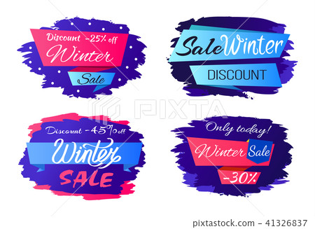 Sale Winter Discounts Special Offer Promo Labels 41326837