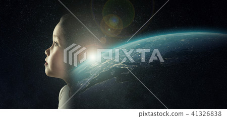 A little girl in the space 41326838