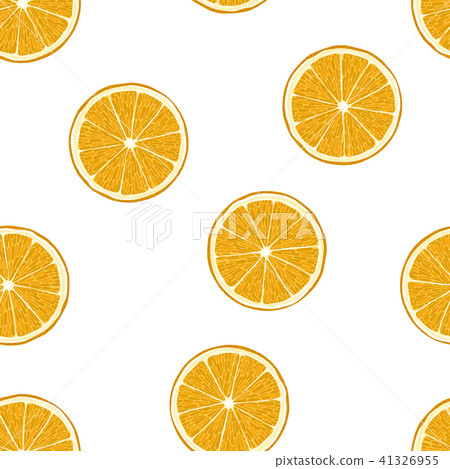 Orange fruits seamless pattern on white background - Stock Illustration ...