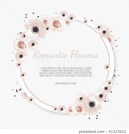 Vintage label with flowers.  41327023