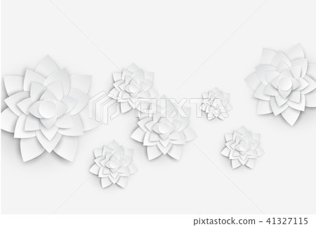 Paper art floral background. Paper art floral background. 41327115