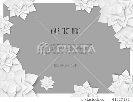 Paper art floral frame. 3d flower, paper flowers Paper art floral frame. 3d flower, paper flowers 41327121