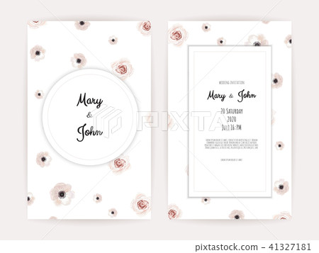 Vector invitation with handmade floral elements. 41327181