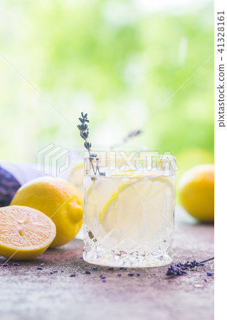 Lemonade with lemons and lavender 41328161