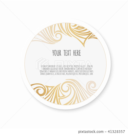 Gold vintage greeting card on a black background. Luxury ornament template. 41328357