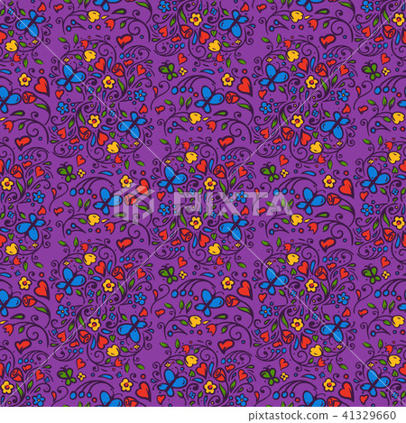 Nature flower illustration seamless pattern background floral summer vector Nature flower illustration seamless pattern background floral summer vector 41329660