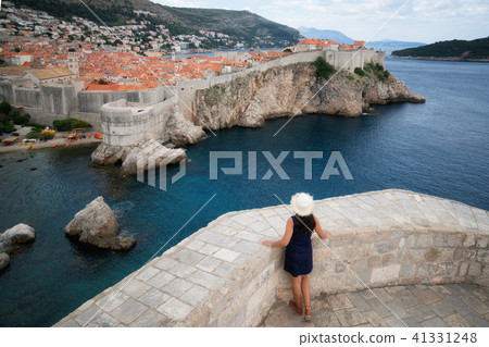 Woman traveller at Dubrovnik Old Town, Croatia Woman traveller at Dubrovnik Old Town, Croatia 41331248