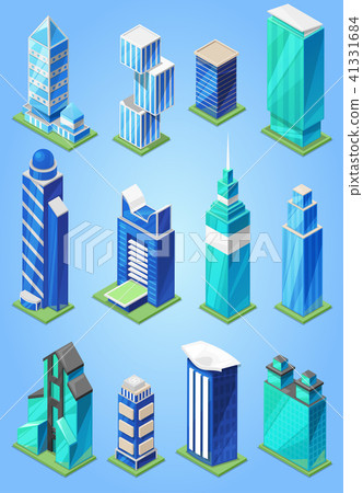 Building skyscraper in cityscape vector city skyline and business officebuilding of commercial 41331684