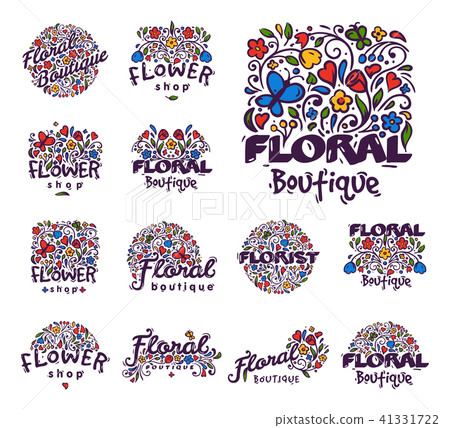 Bright Badge For Flower Shop Decorative Hand Stock