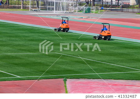 Caring for turf in soccer field 41332487