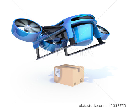 Delivery ended VTOL style delivery drones just taken off. Concept of super fast delivery. Delivery ended VTOL style delivery drones just taken off. Concept of super fast delivery. 41332753
