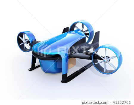 等待白色後面藍色交付寄生蟲圖像的圖像 41332765