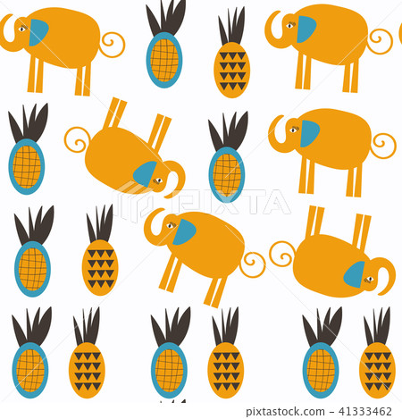 Abstract vector seamless elephants pattern.  41333462