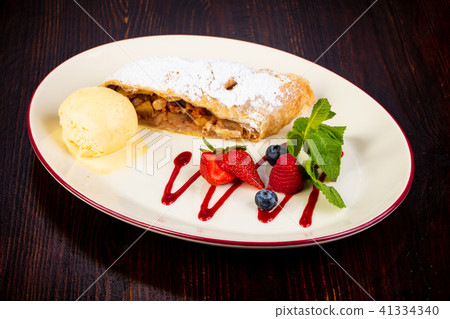 Apple Strudel served mint Apple Strudel served mint 41334340