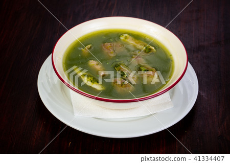 Fith soup with pesto Fith soup with pesto 41334407