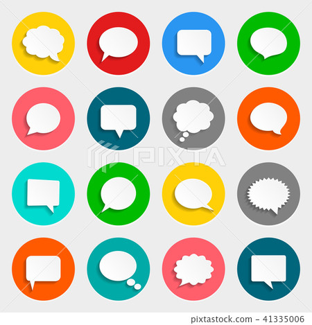 Speech bubbles icons in flat design with shadows Speech bubbles icons in flat design with shadows 41335006