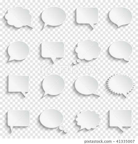White speech bubbles on transparent background White speech bubbles on transparent background 41335007