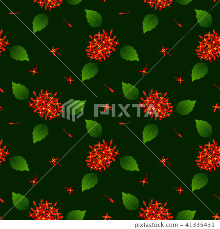Seamless repeat pattern with red tropical flowers Seamless repeat pattern with red tropical flowers 41335431