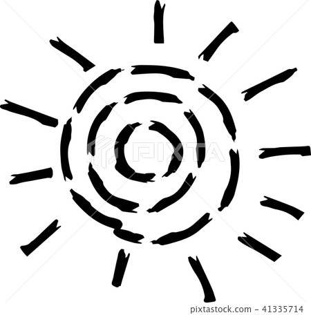 夏天太陽黑色手繪插圖 夏天太陽黑色手繪插圖 41335714