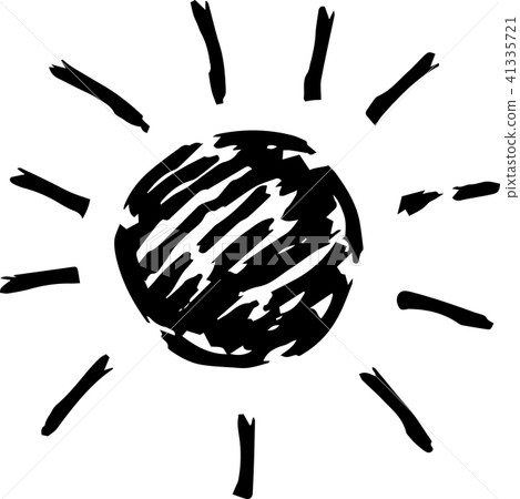 夏天太陽黑色手繪插圖 夏天太陽黑色手繪插圖 41335721