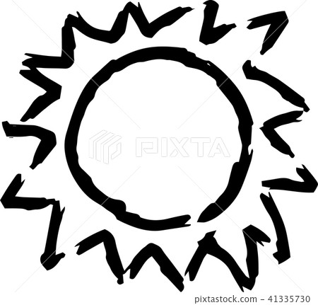 Summer sun Black hand-painted illustration Summer sun Black hand-painted illustration 41335730