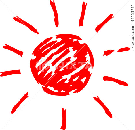 夏天太陽紅色手畫例證 夏天太陽紅色手畫例證 41335731