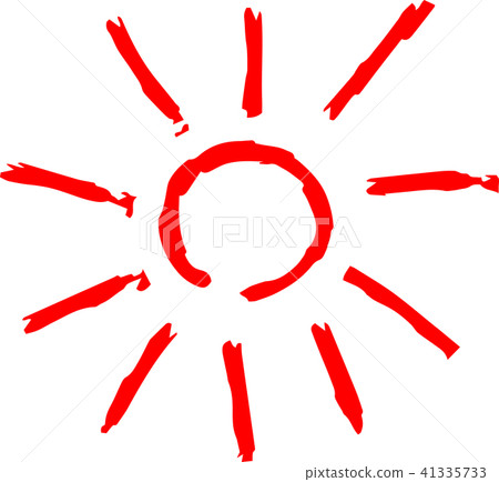 夏天太陽紅色手畫例證 夏天太陽紅色手畫例證 41335733