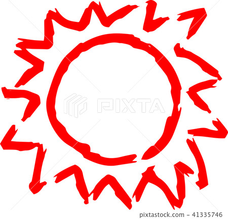 Summer sun red hand-painted illustration Summer sun red hand-painted illustration 41335746