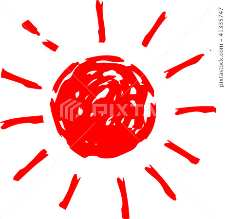Summer sun red hand-painted illustration Summer sun red hand-painted illustration 41335747